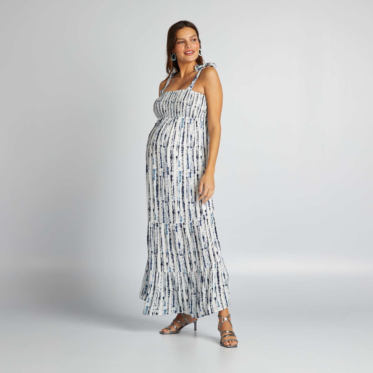 Maternity maxi dress WHITE