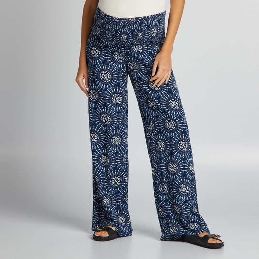 Maternity trousers with elasticated hem BLUE