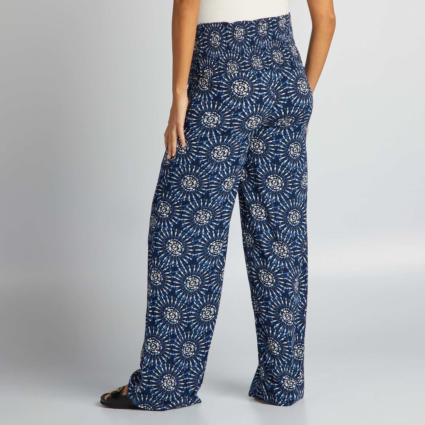 Maternity trousers with elasticated hem BLUE