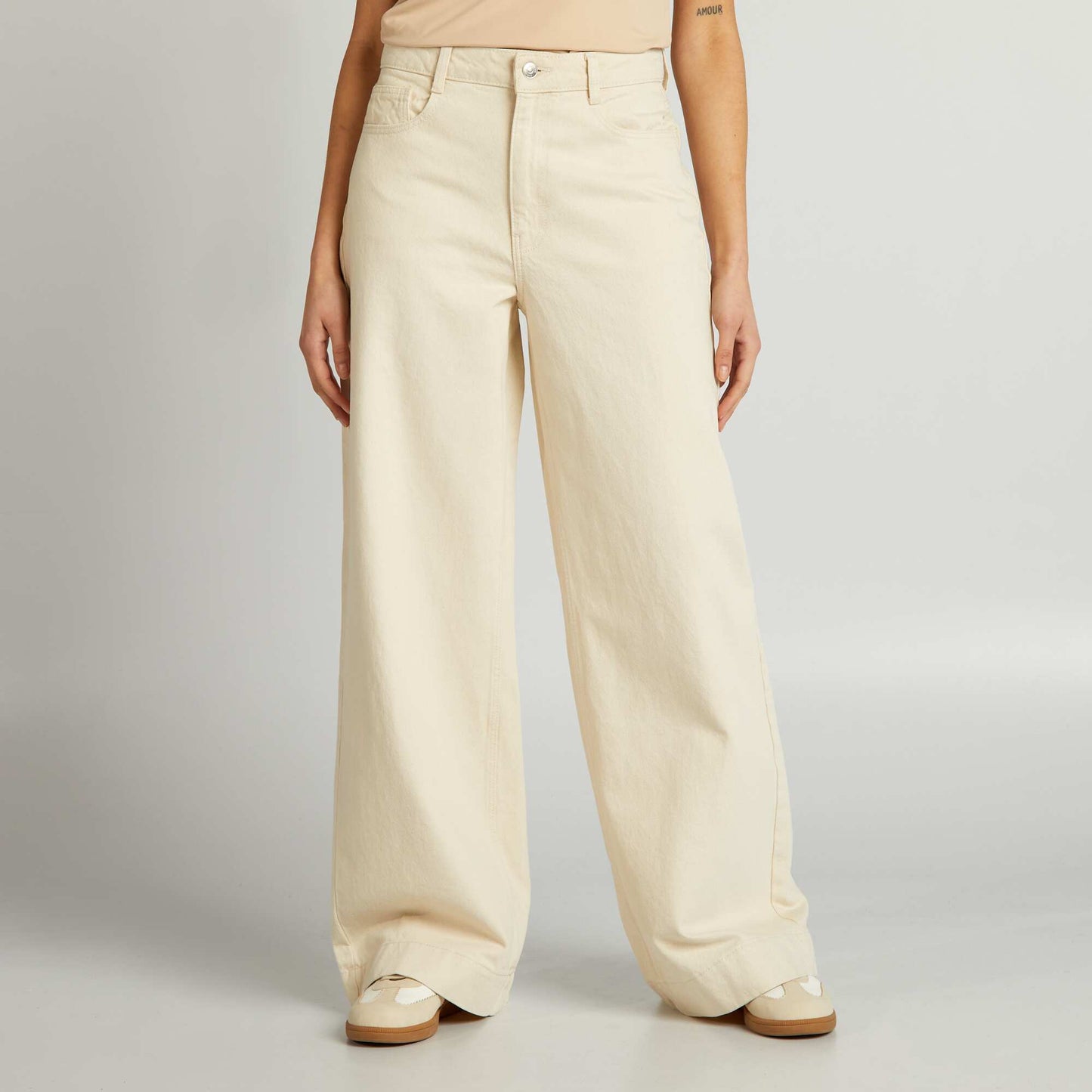 Wide-leg jeans BEIGE