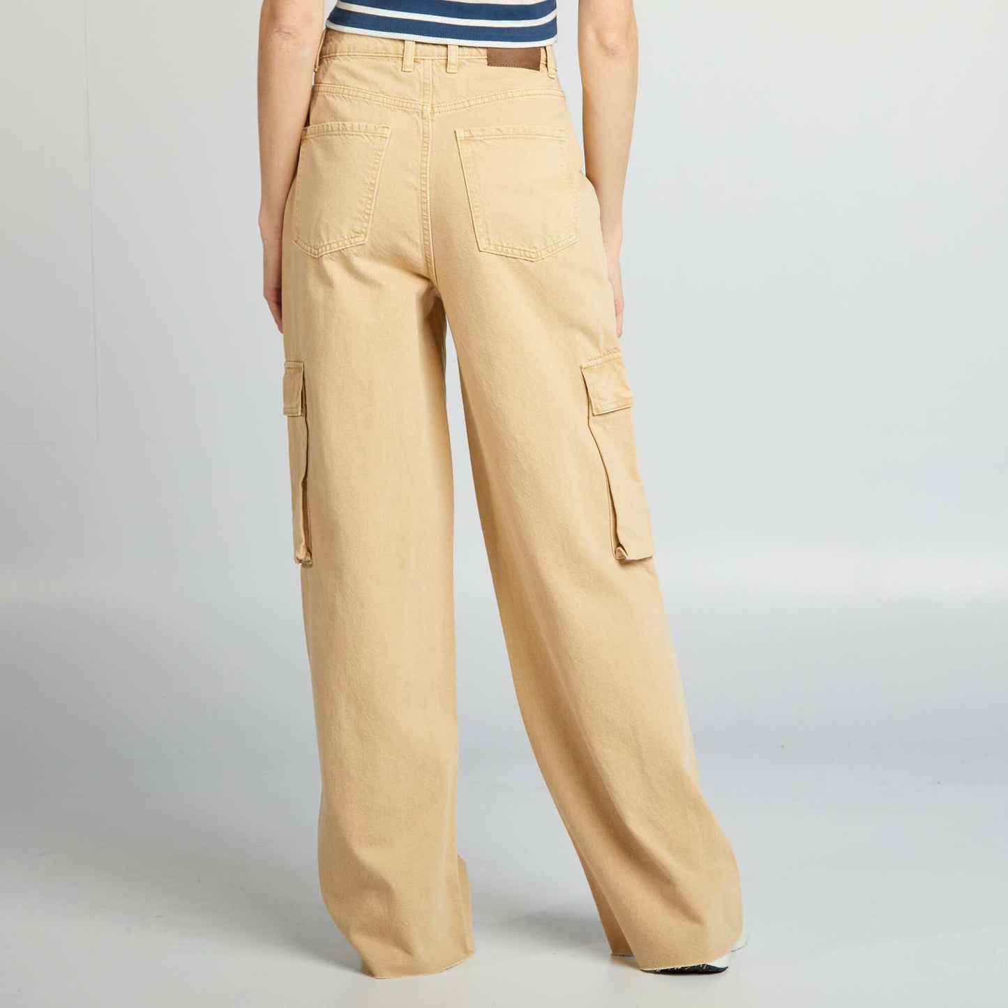 Wide-leg multi-pocket jeans BEIGE