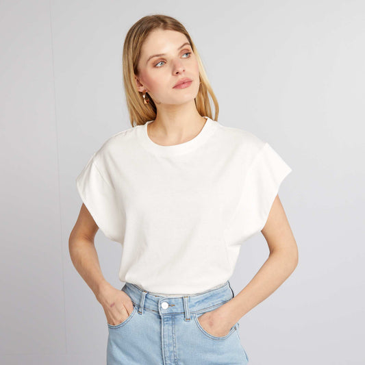 T-shirt with extra short sleeves WHITE