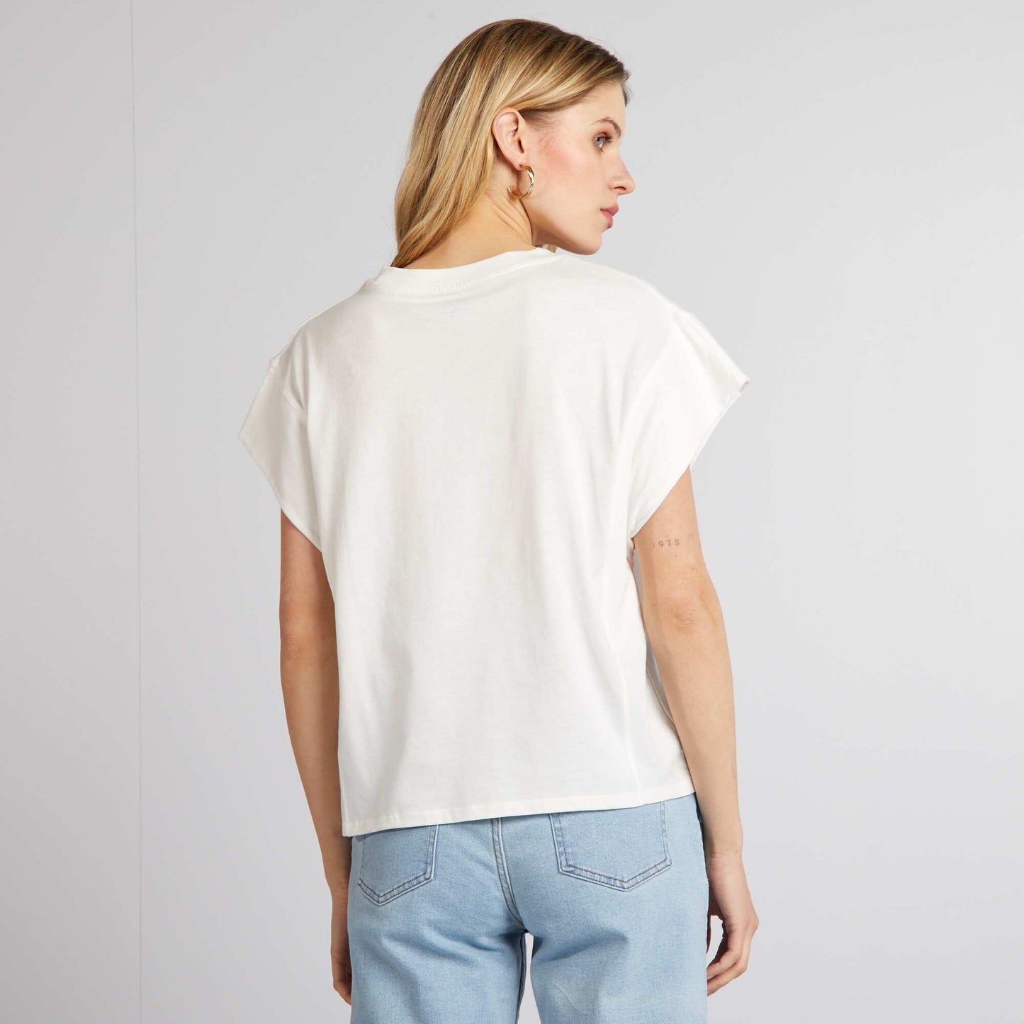 T-shirt with extra short sleeves WHITE