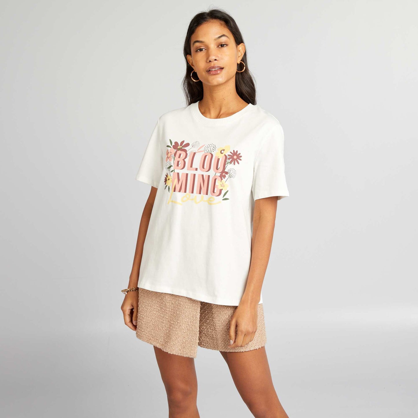 Short-sleeved printed T-shirt WHITE