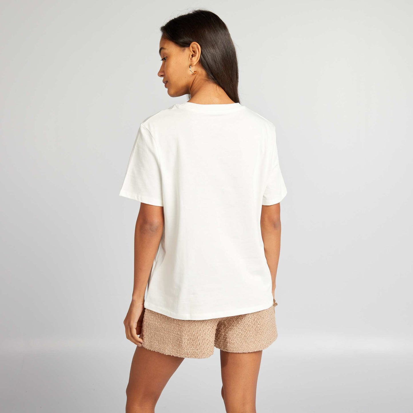 Short-sleeved printed T-shirt WHITE