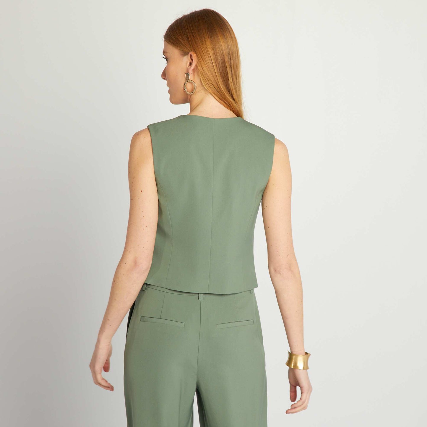 French waiter-style waistcoat GREEN