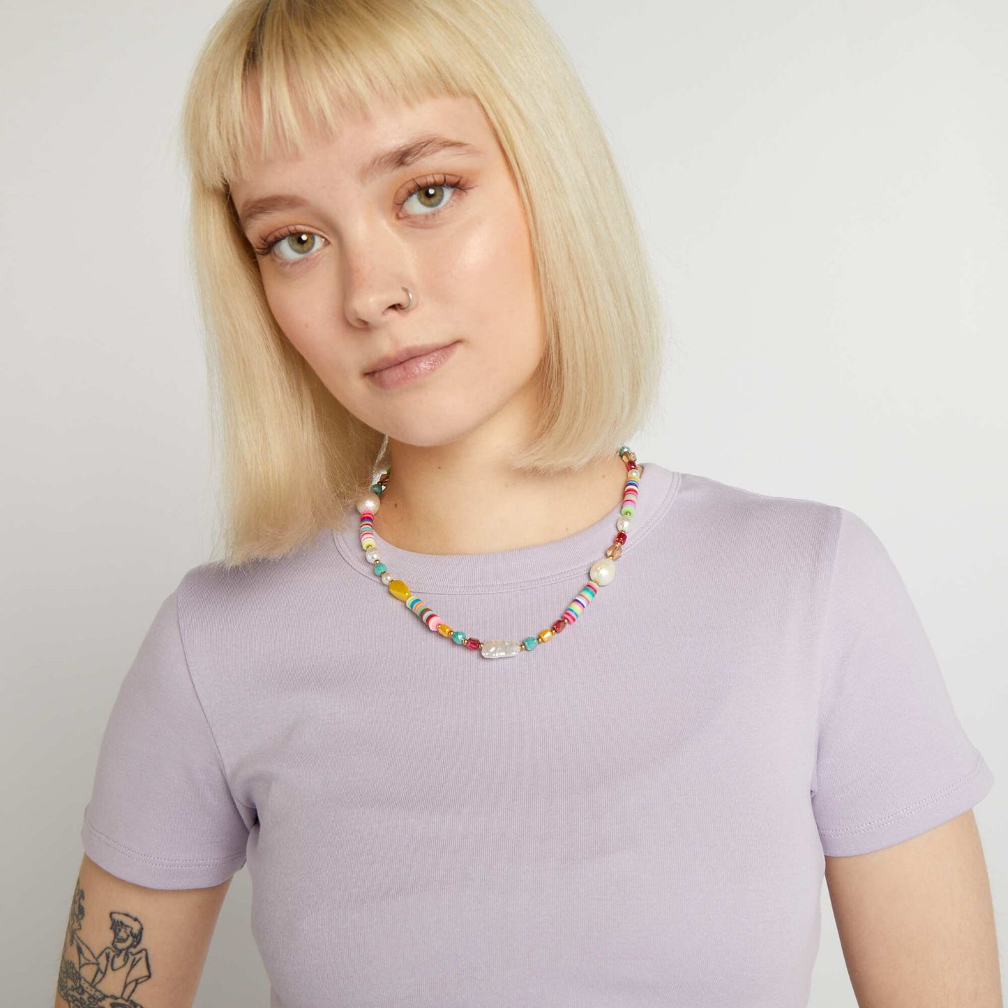 Short-sleeved cropped T-shirt PINK