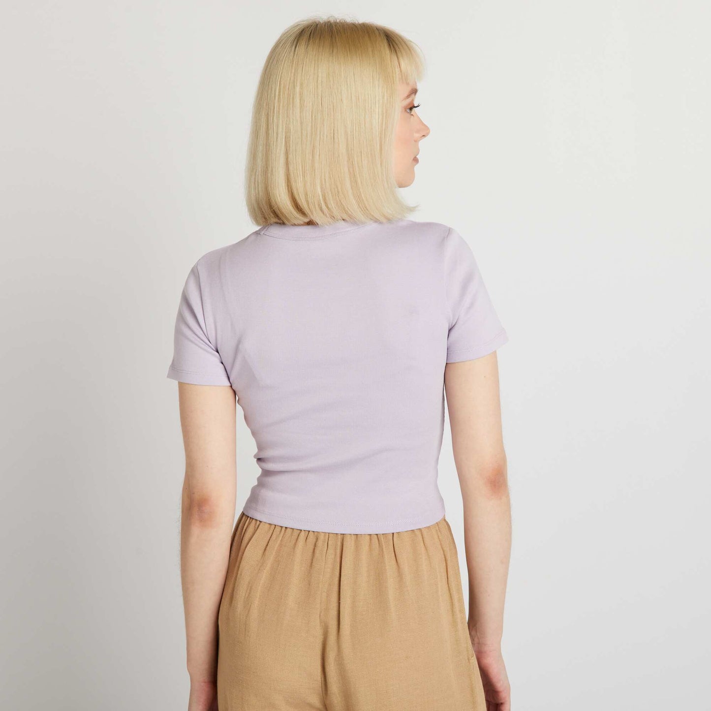 Short-sleeved cropped T-shirt PINK