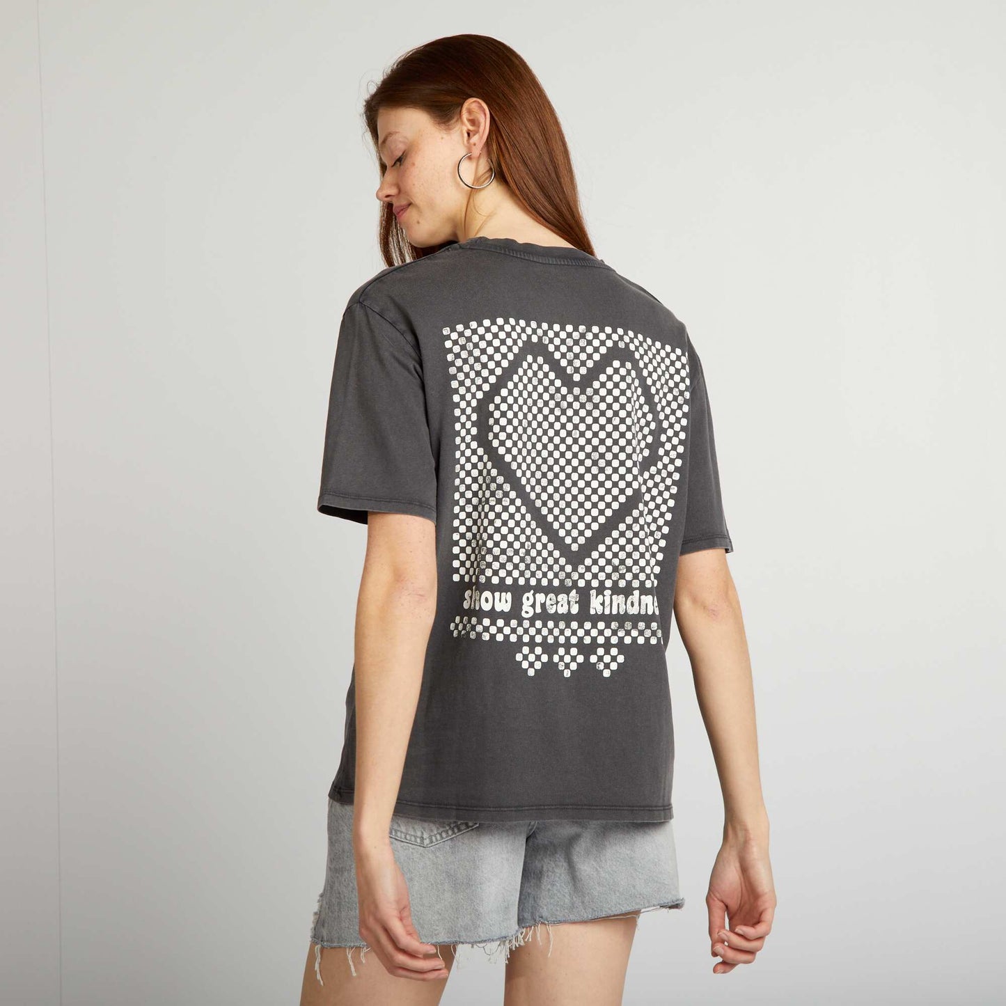 Printed loose-fit T-shirt GREY