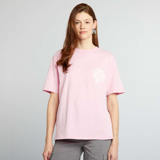 Printed loose-fit T-shirt PINK