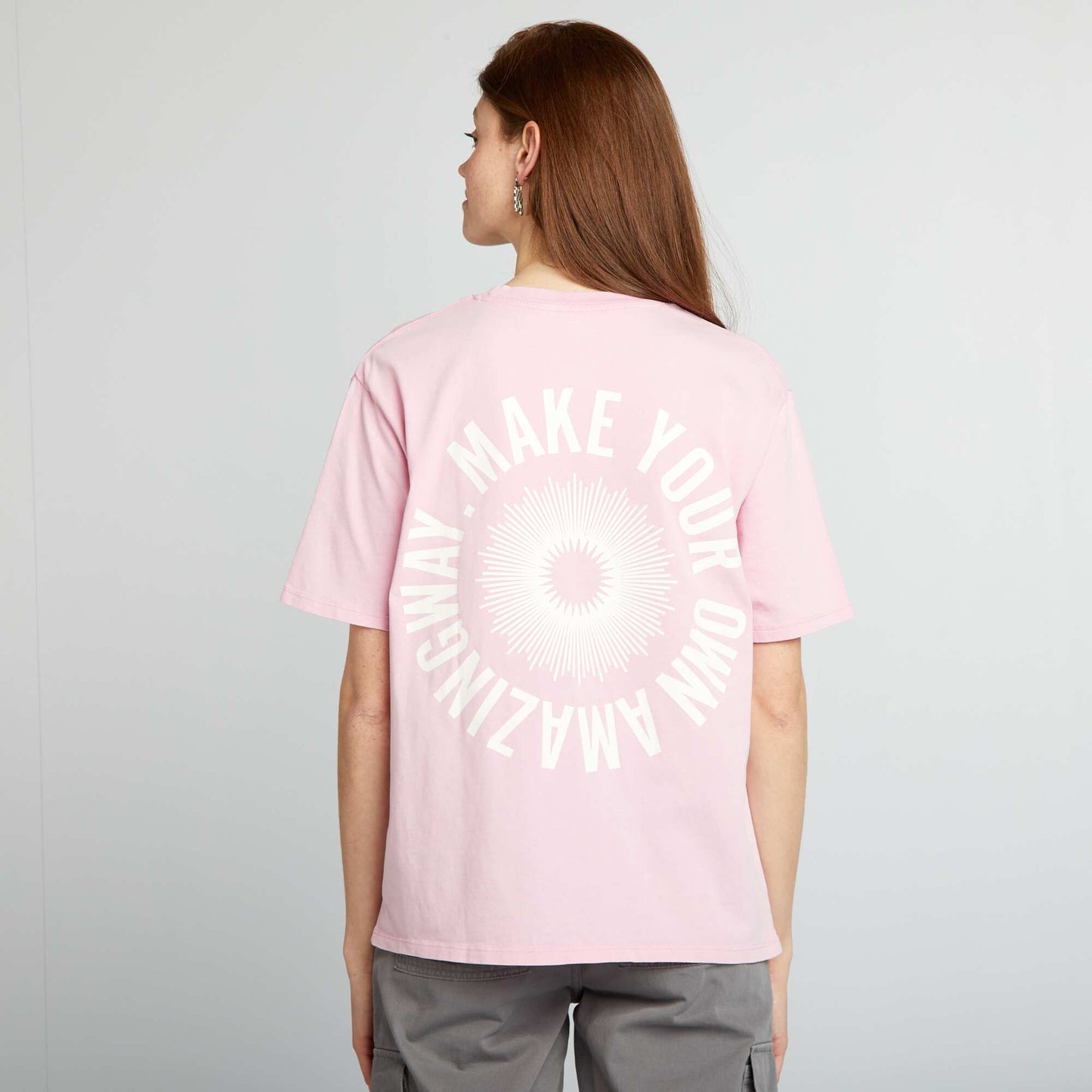 Printed loose-fit T-shirt PINK