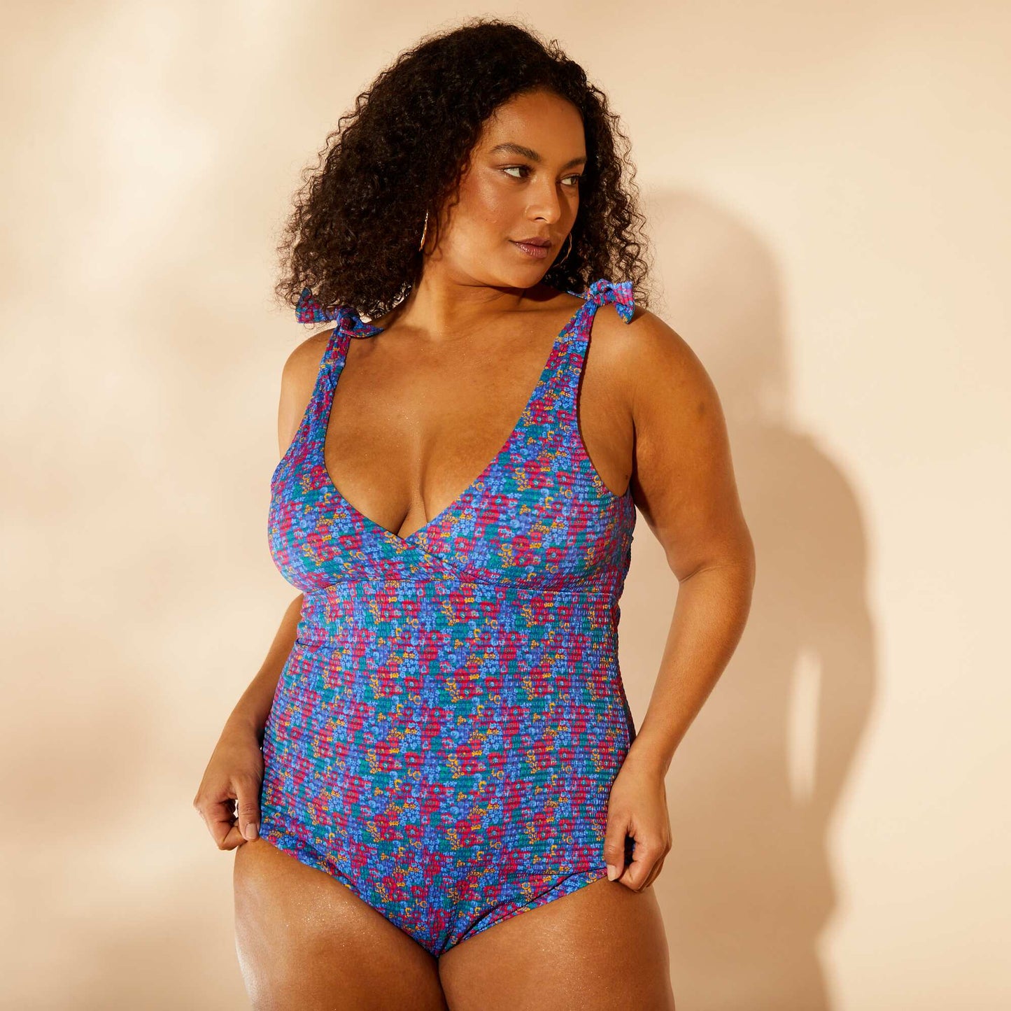 Floral print swimsuit - One-piece BLUE