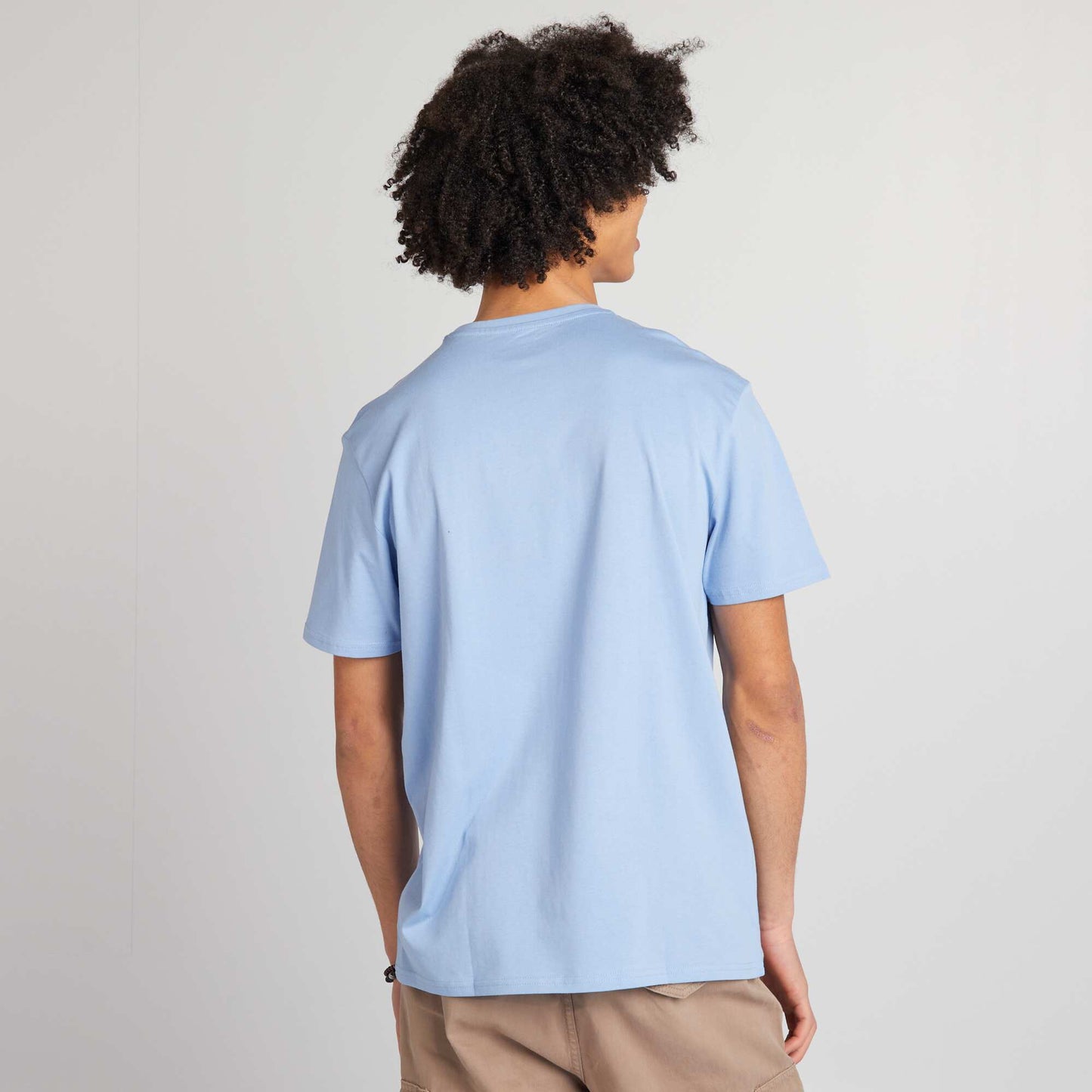 Round-neck jersey T-shirt BLUE