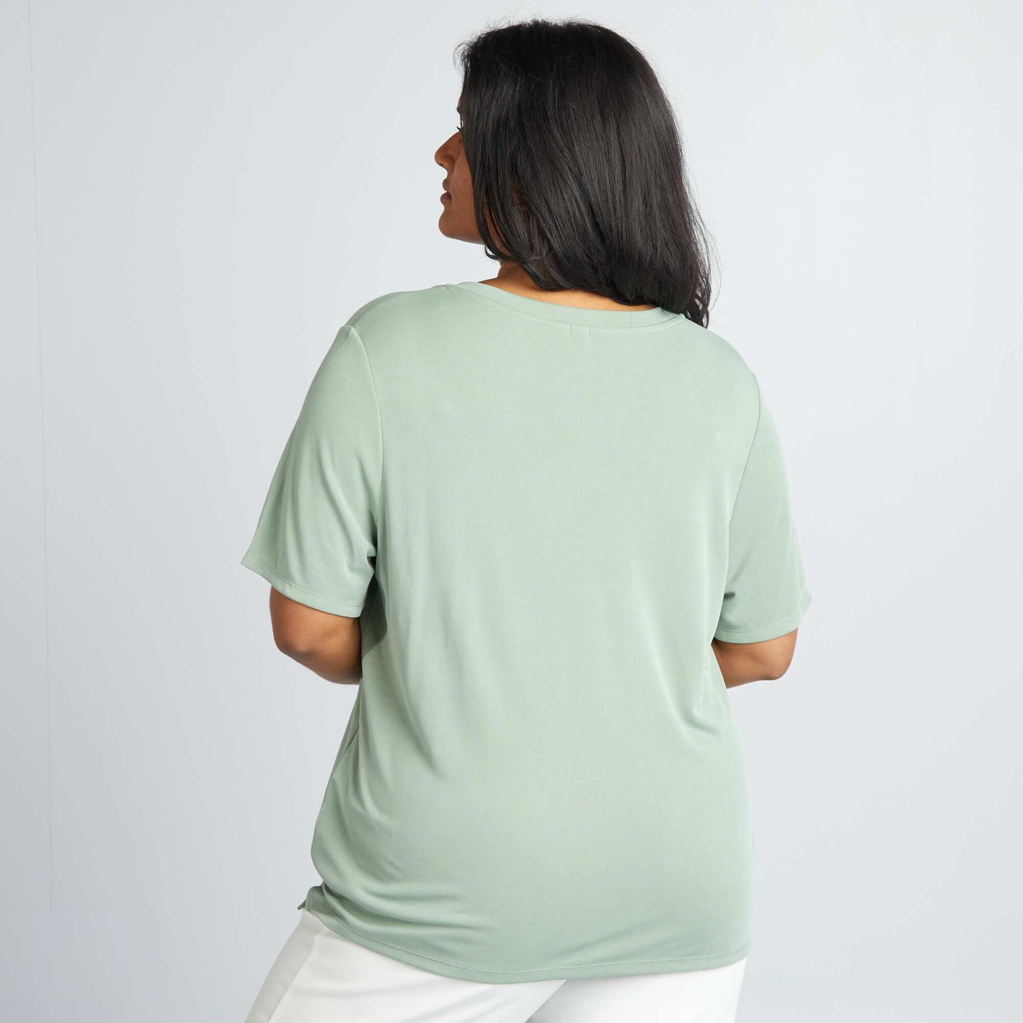 Short-sleeved stretch T-shirt GREEN