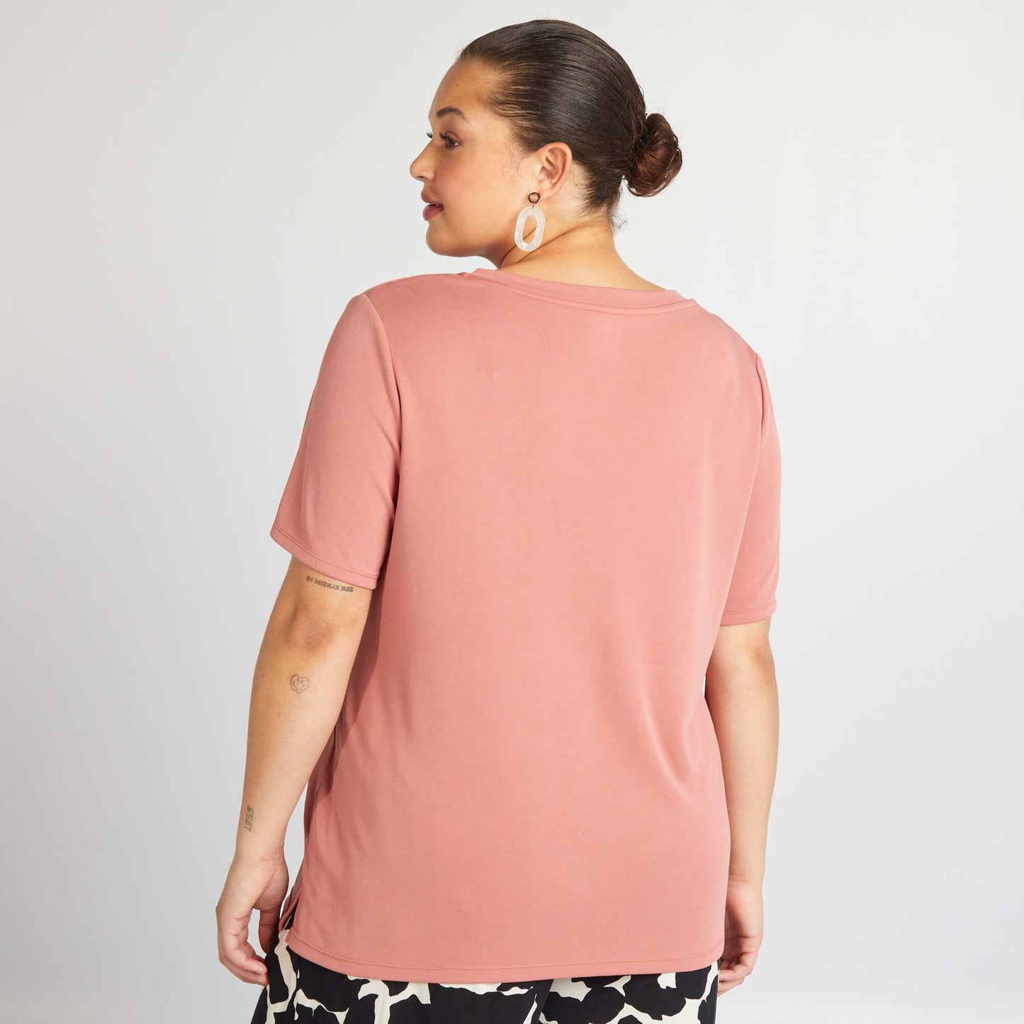 Short-sleeved stretch T-shirt PINK