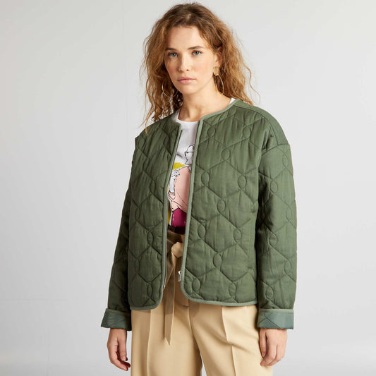 Pretty quilted jacket KHAKI