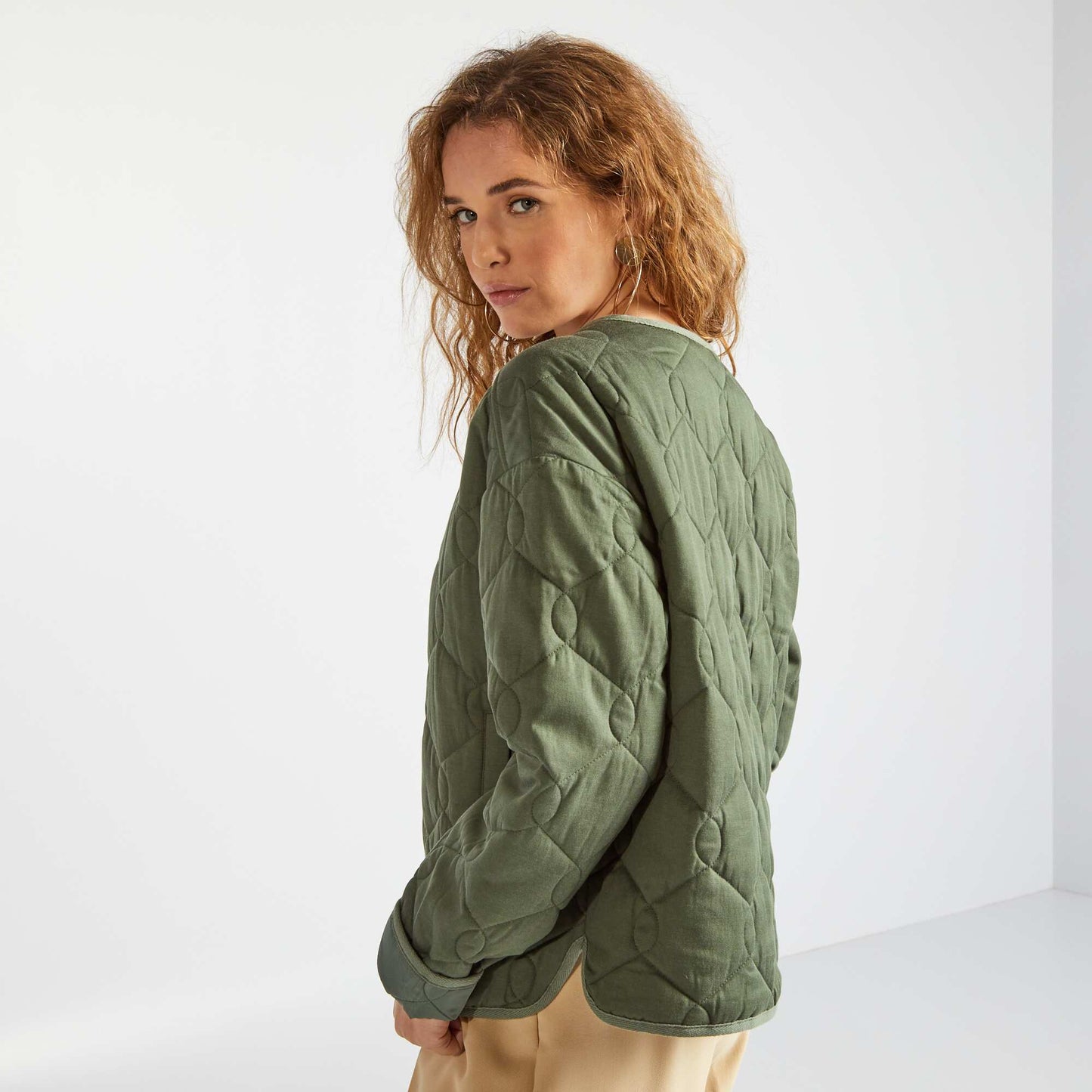 Pretty quilted jacket KHAKI