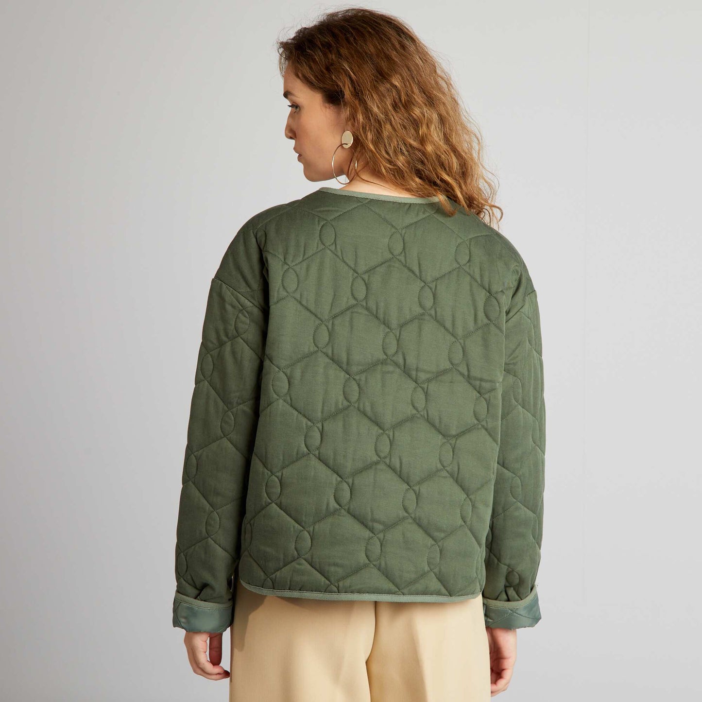 Pretty quilted jacket KHAKI