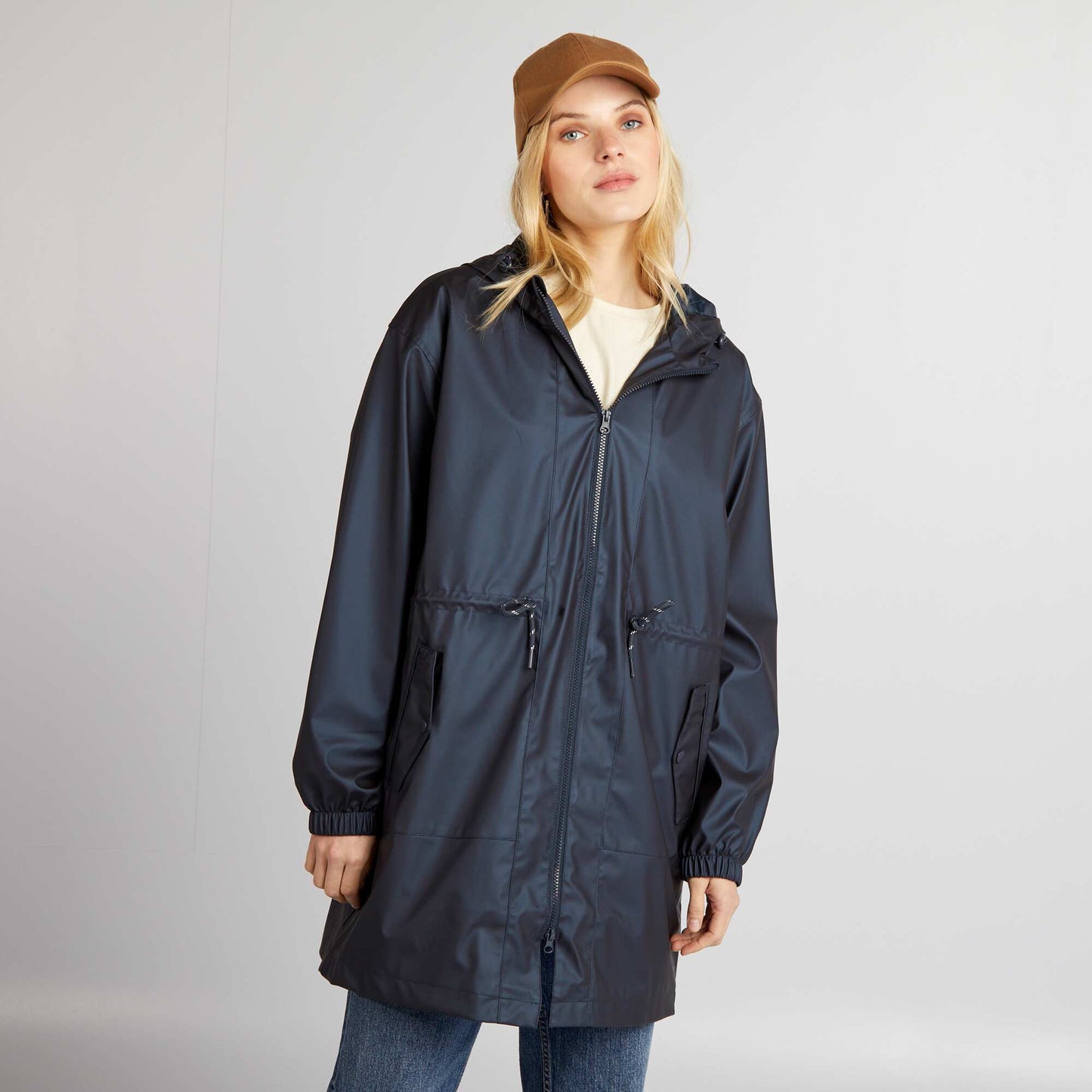 Showerproof loose-fitting jacket BLACK