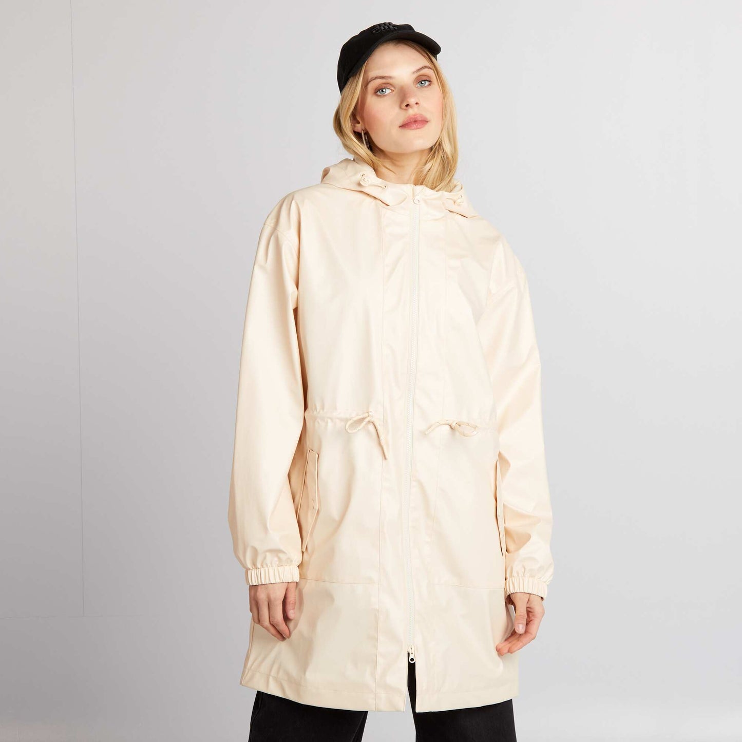 Showerproof loose-fitting jacket BEIGE