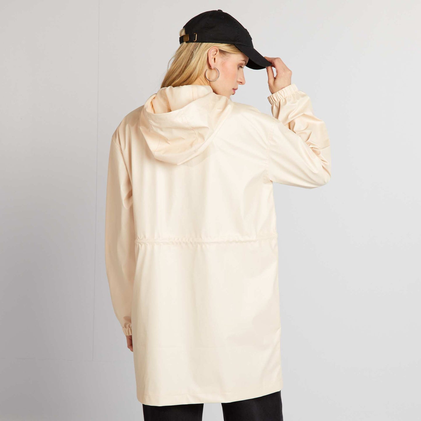 Showerproof loose-fitting jacket BEIGE