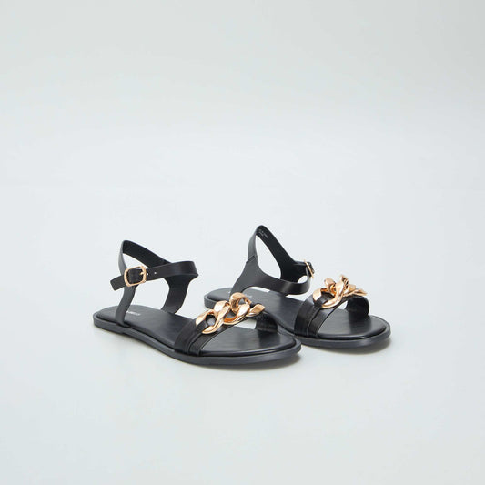 Sandals with chain black