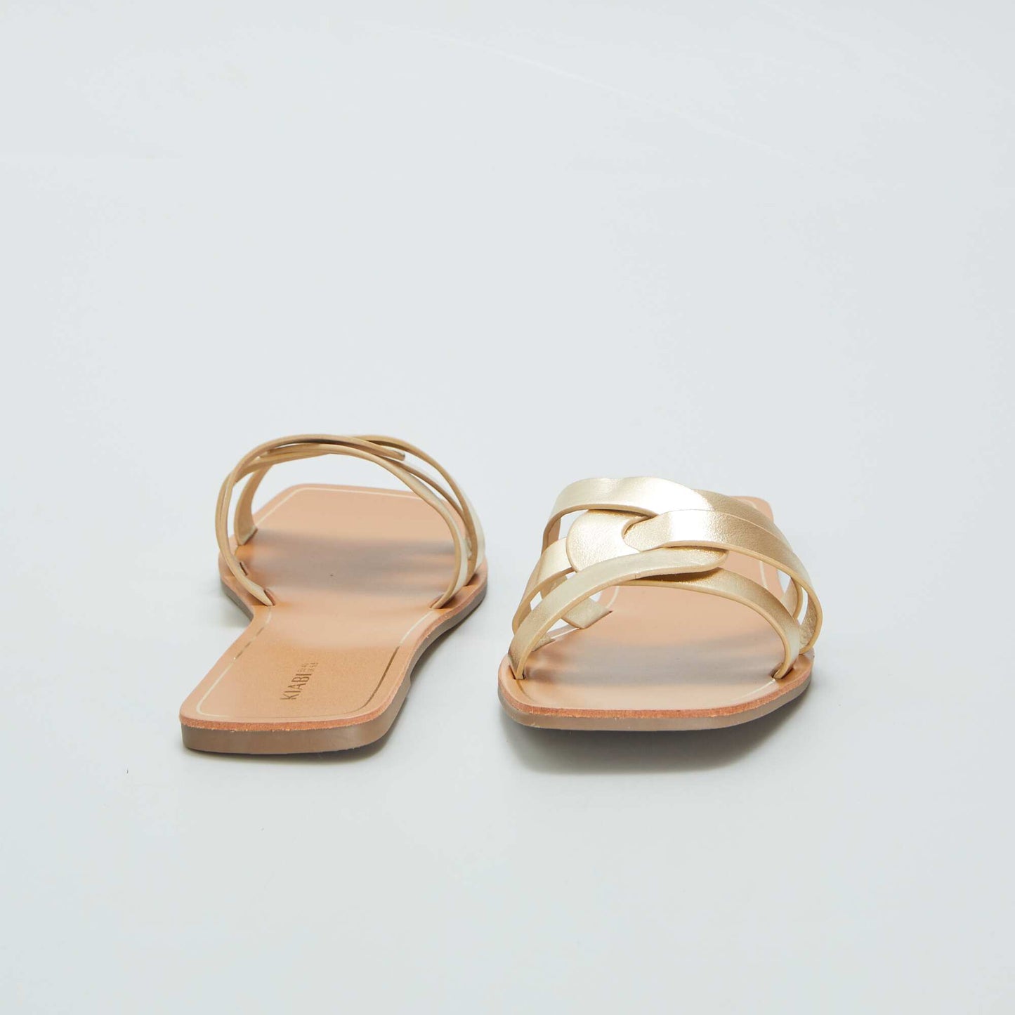 Sandals with crossover straps YELLOW