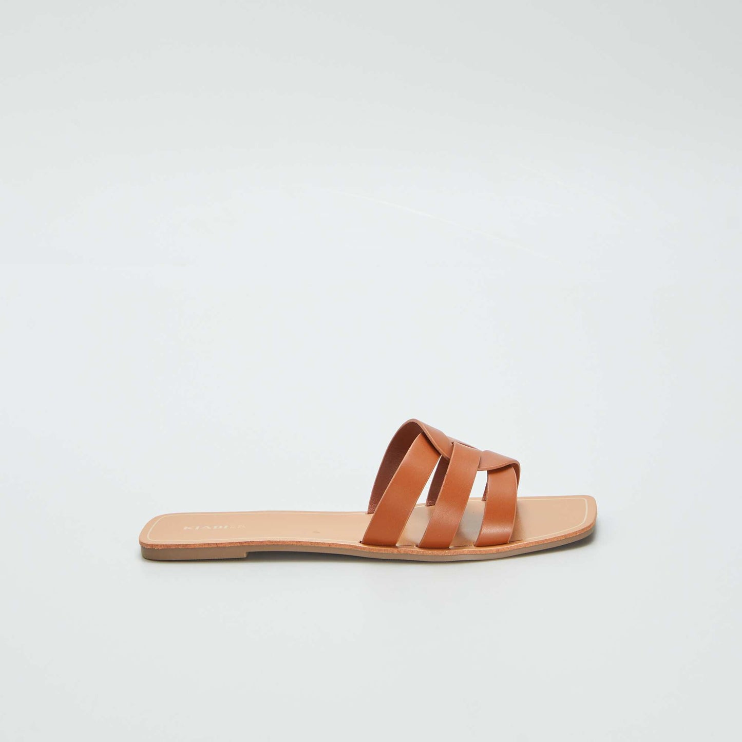 Sandals with crossover straps BROWN