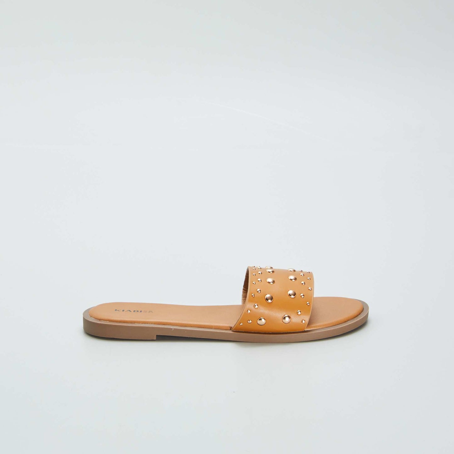 Studded flat mules BROWN