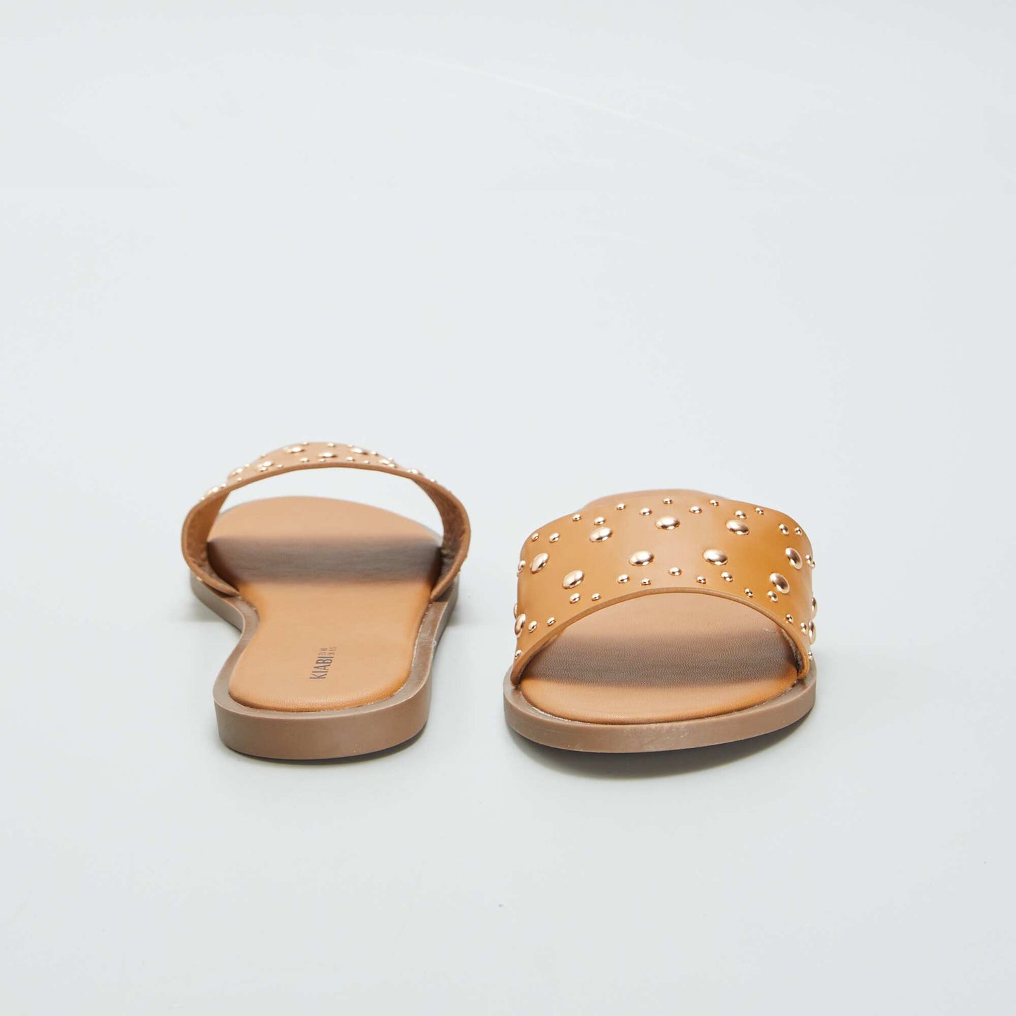 Studded flat mules BROWN