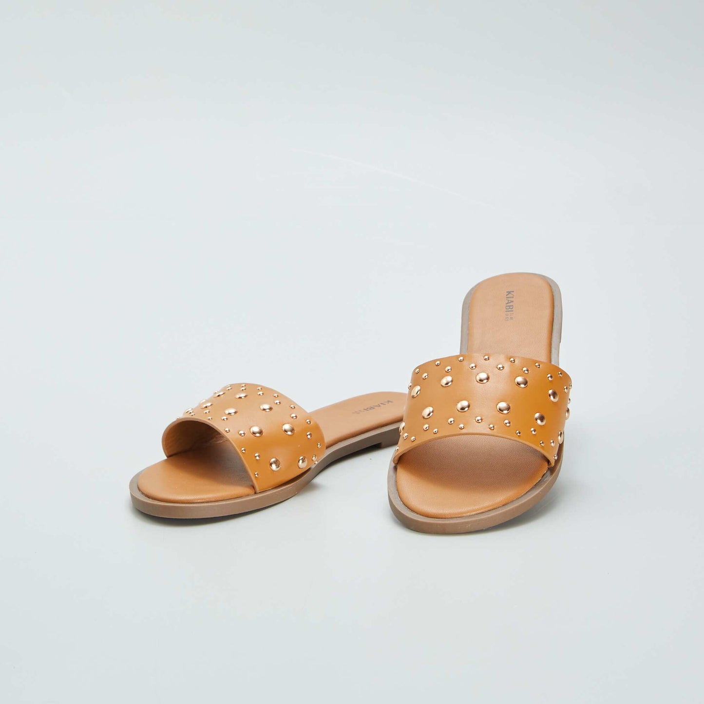 Studded flat mules BROWN