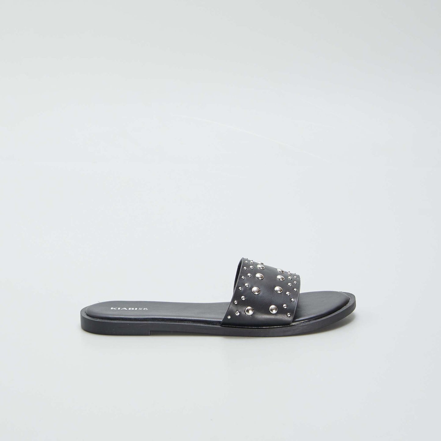 Studded flat mules black