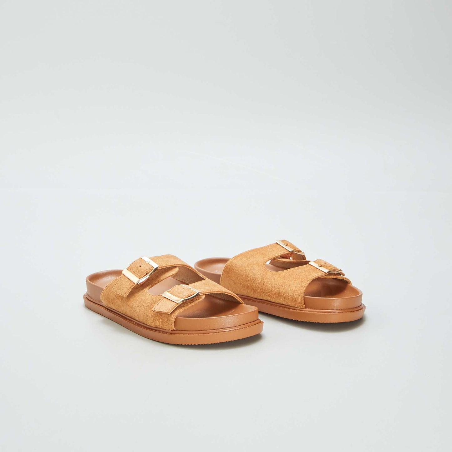 Sandals with double straps BROWN