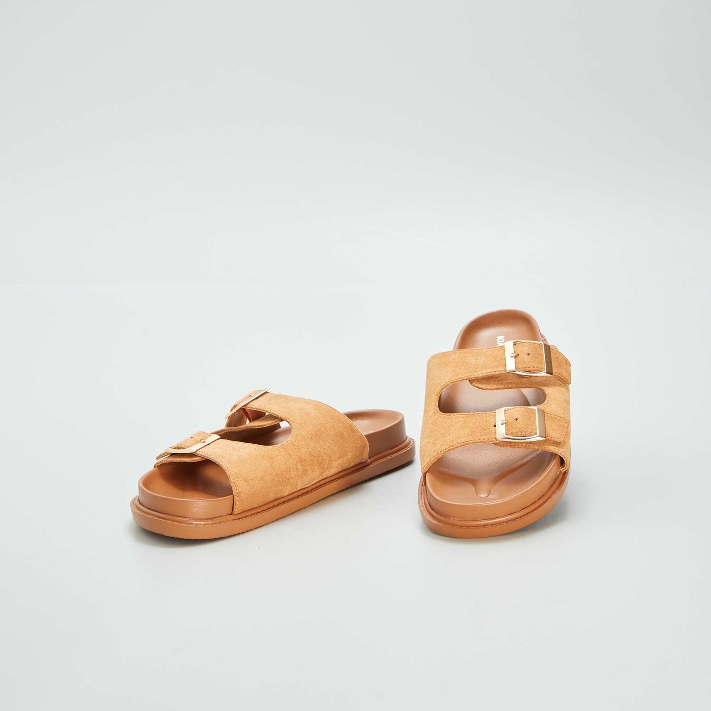 Sandals with double straps BROWN