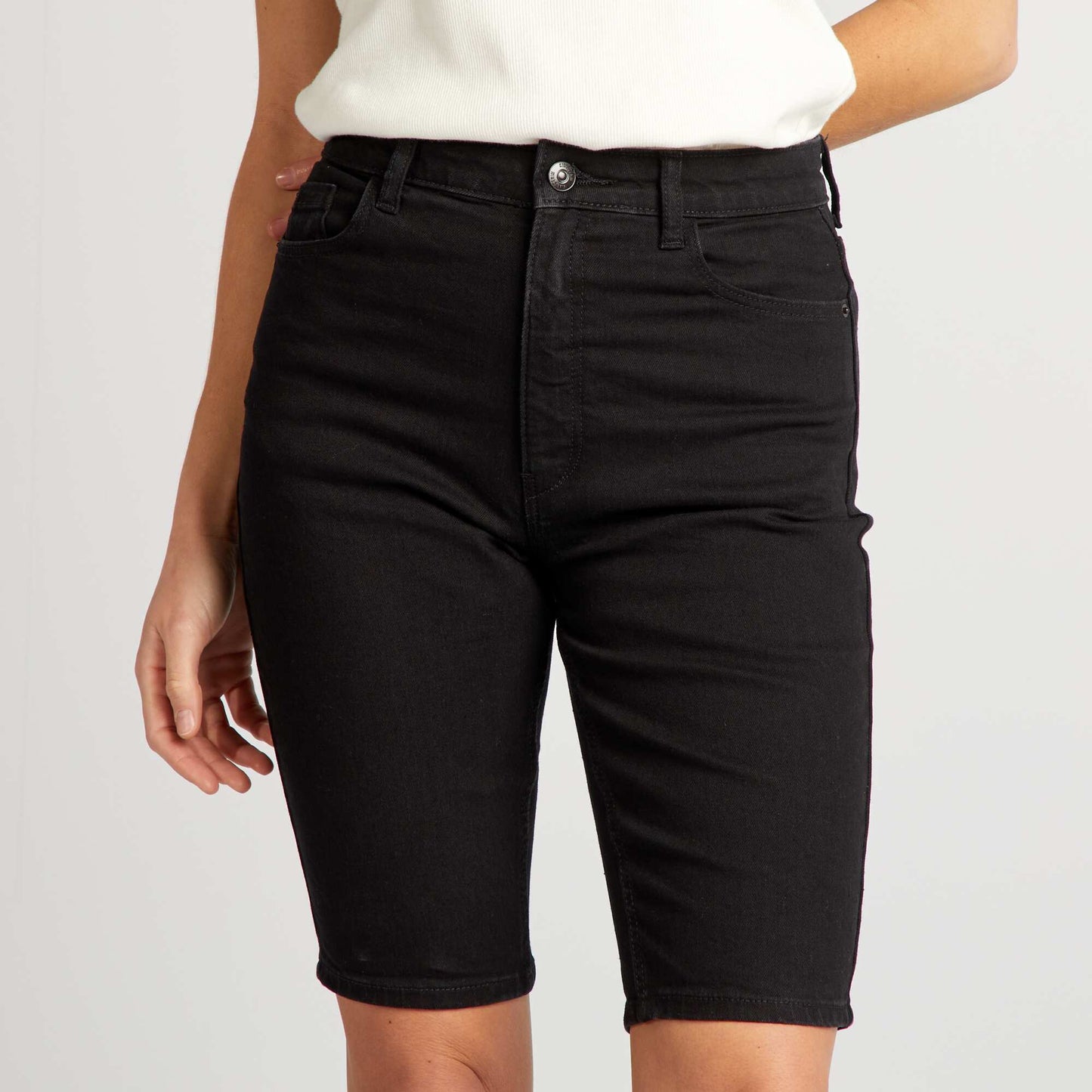 Denim Bermuda shorts BLACK