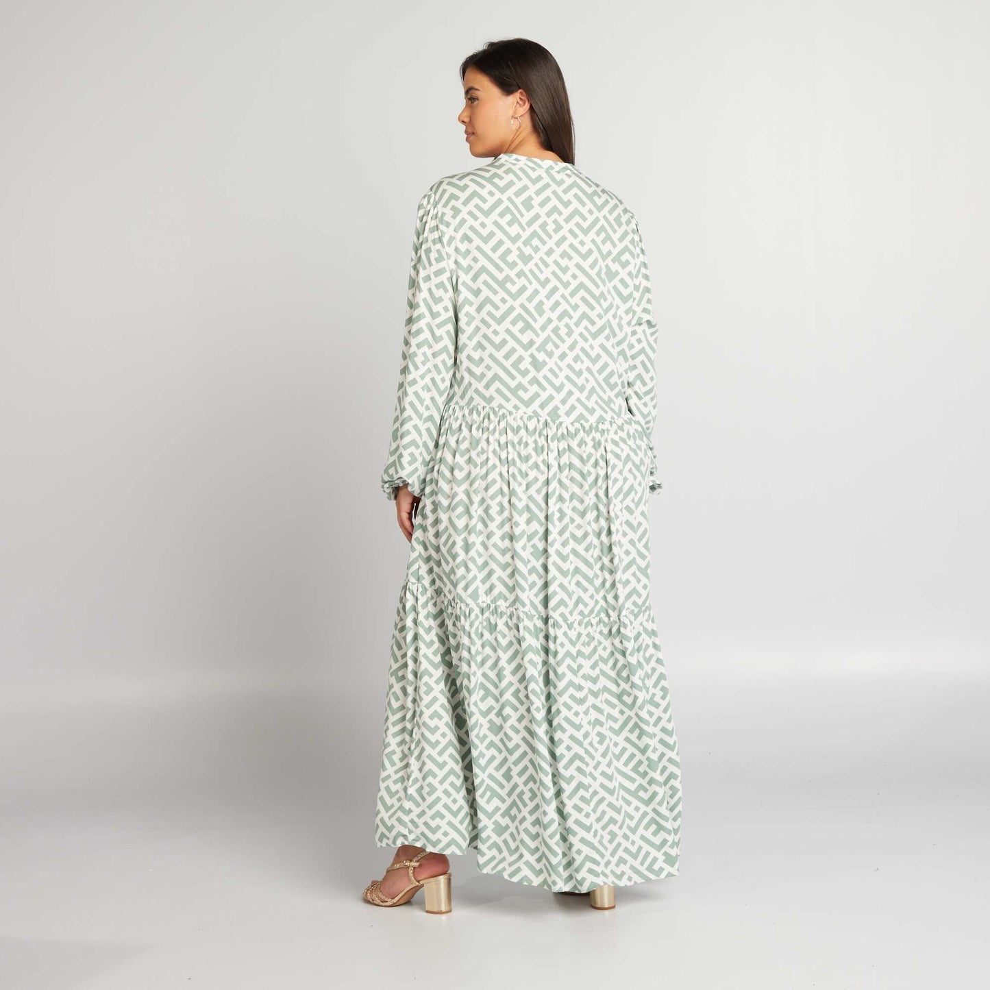 Long tiered dress GREEN