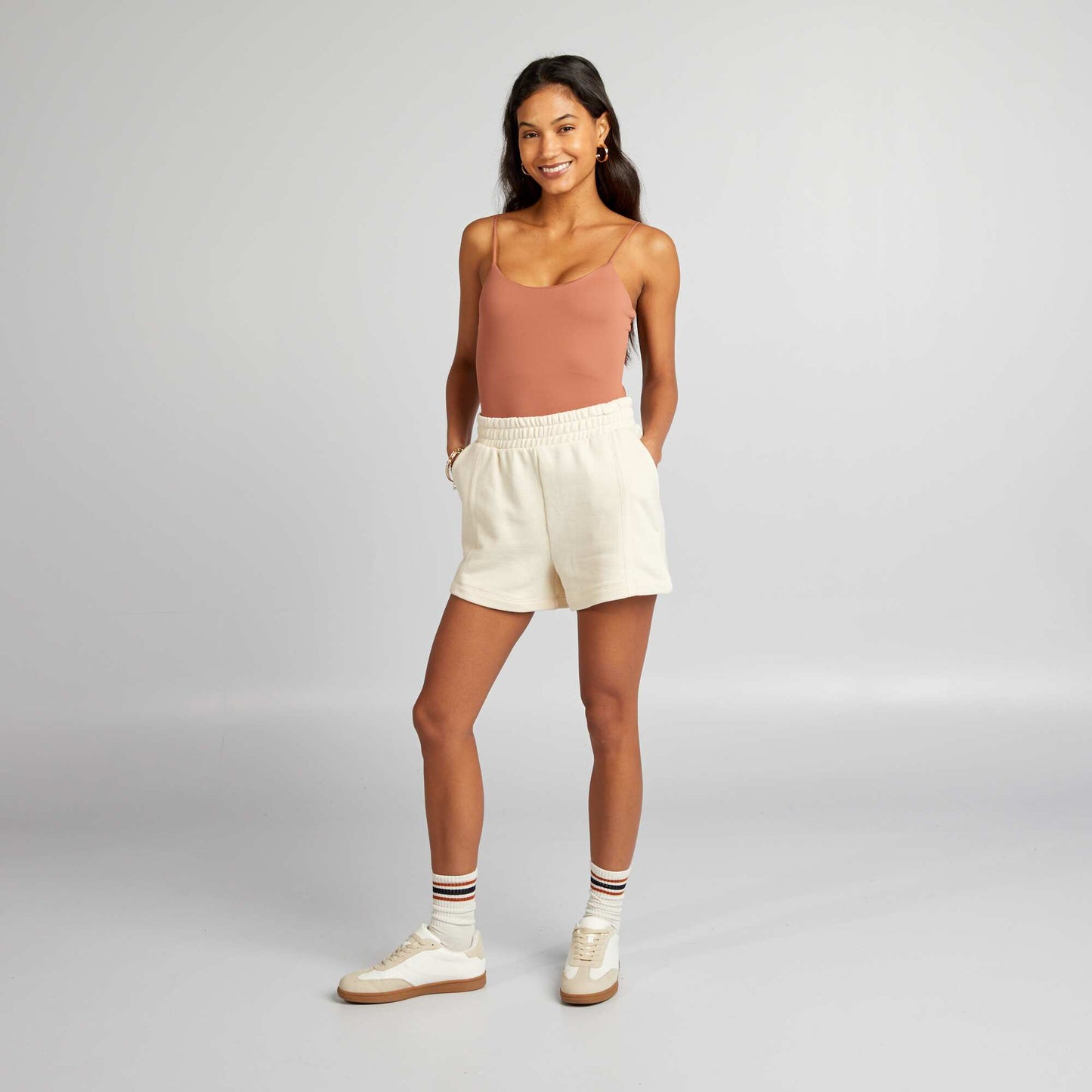 Short French terry shorts WHITE