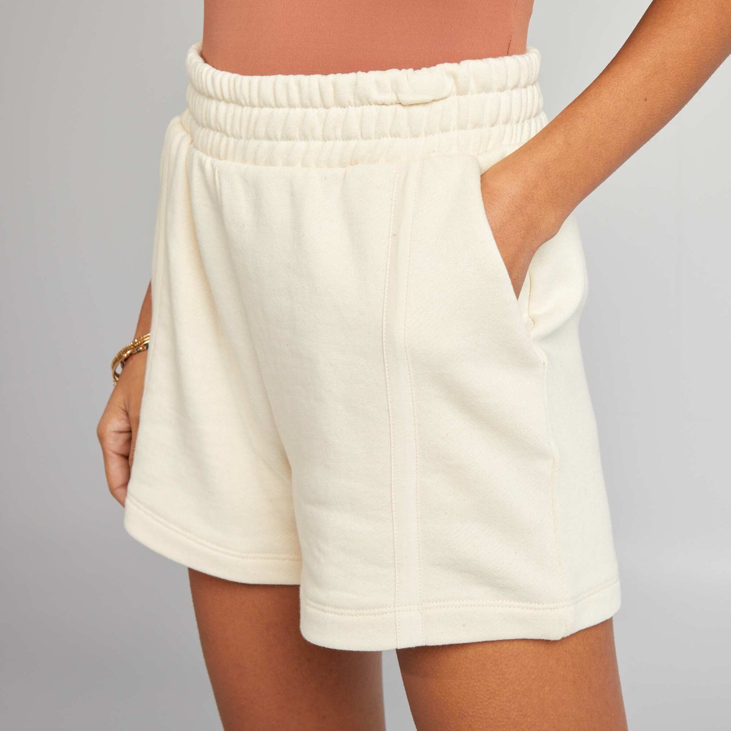 Short French terry shorts WHITE