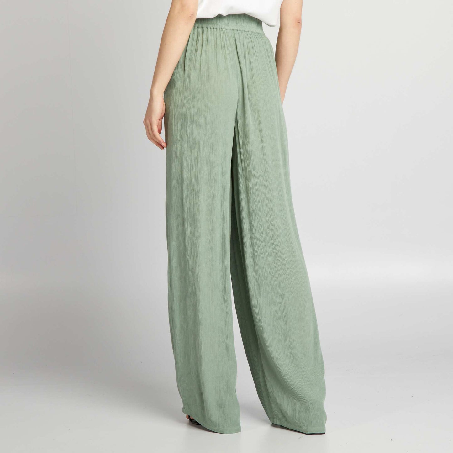 Printed wide-leg trousers GREEN