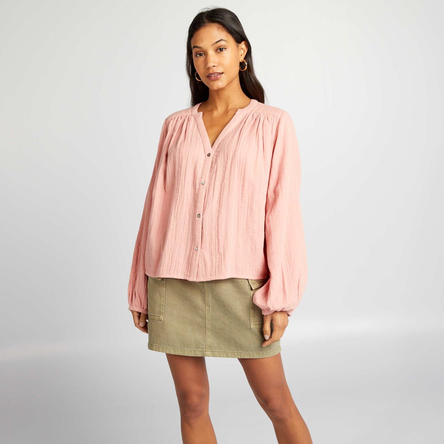 Cotton gauze blouse PINK