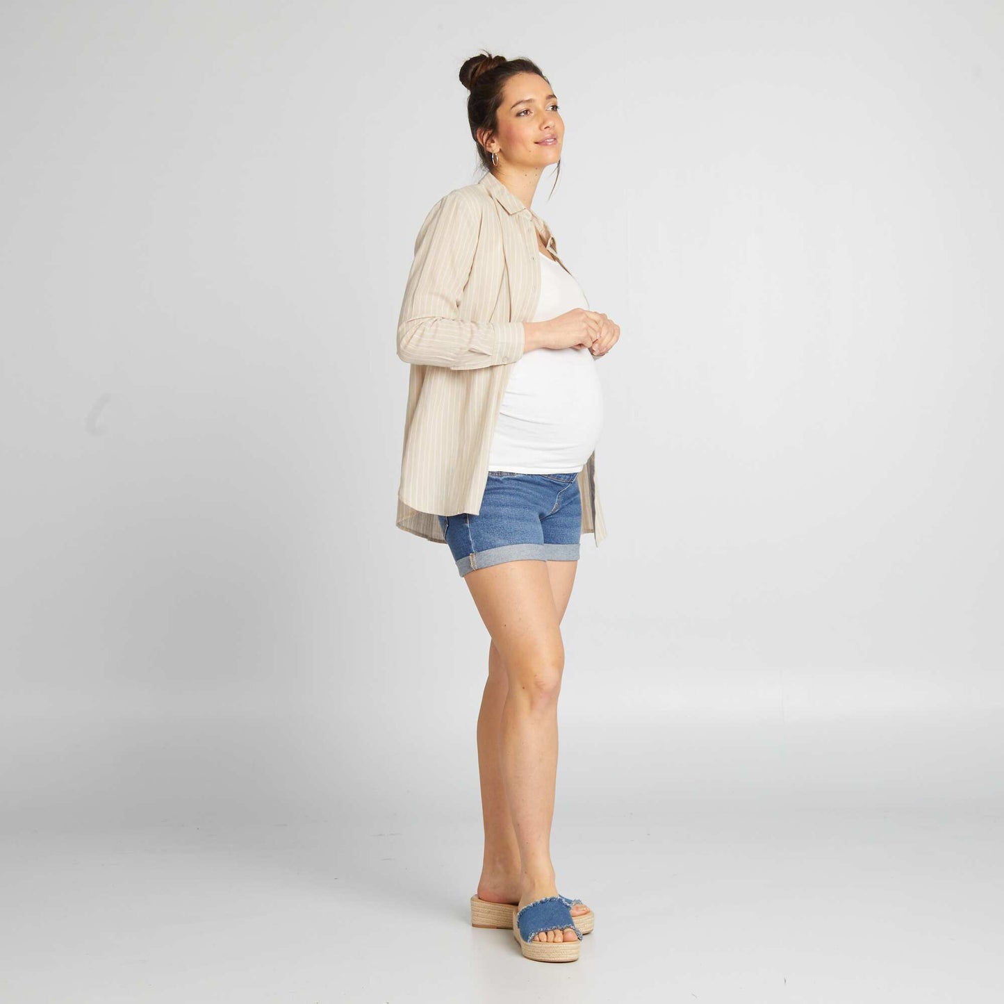 Denim maternity shorts BLUE