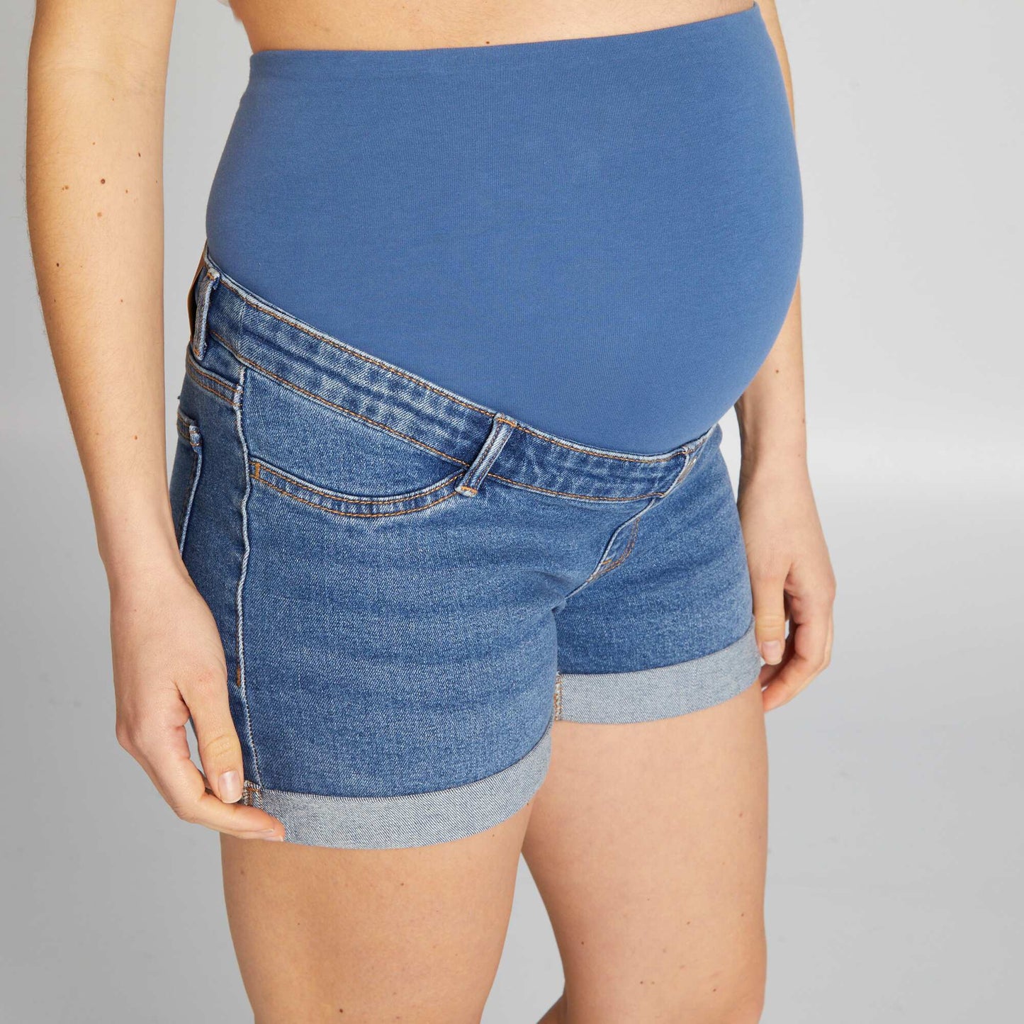 Denim maternity shorts BLUE