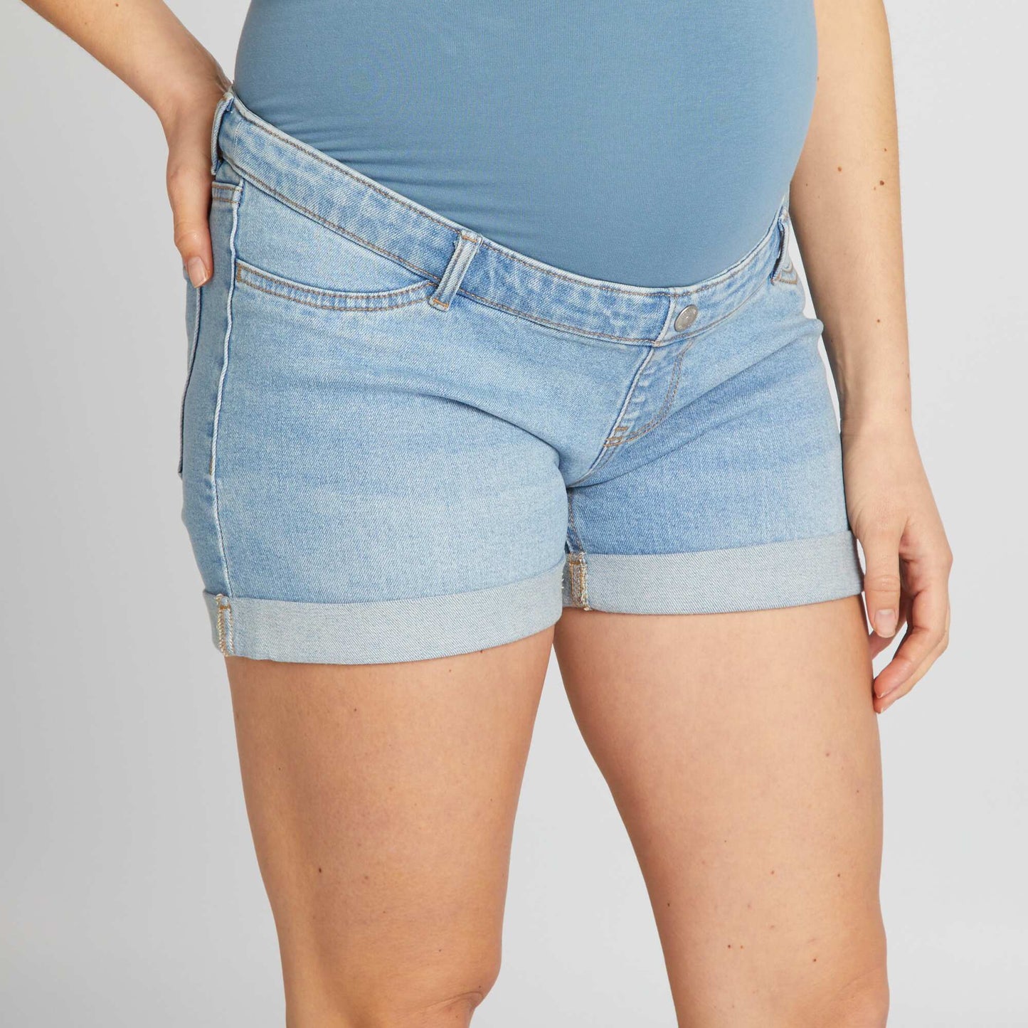 Denim maternity shorts BLUE