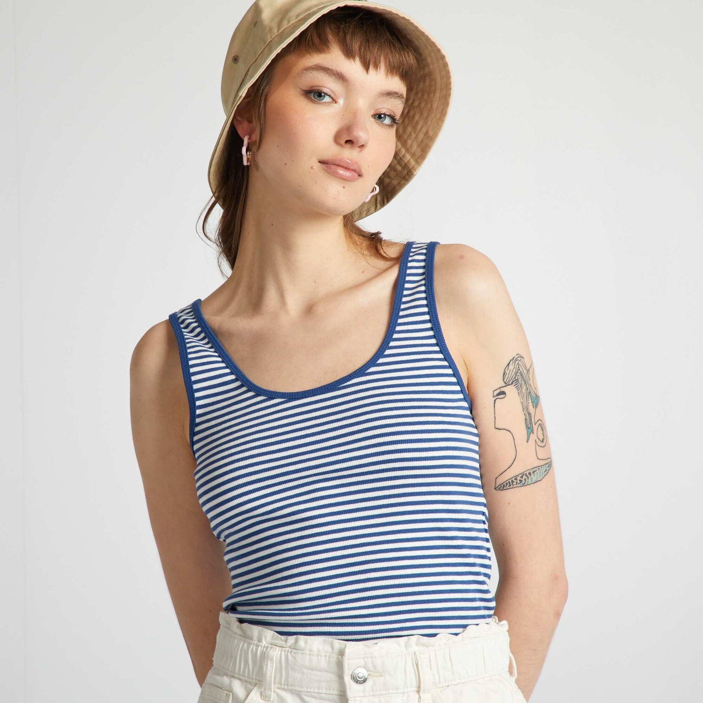 Cropped vest top BLUE