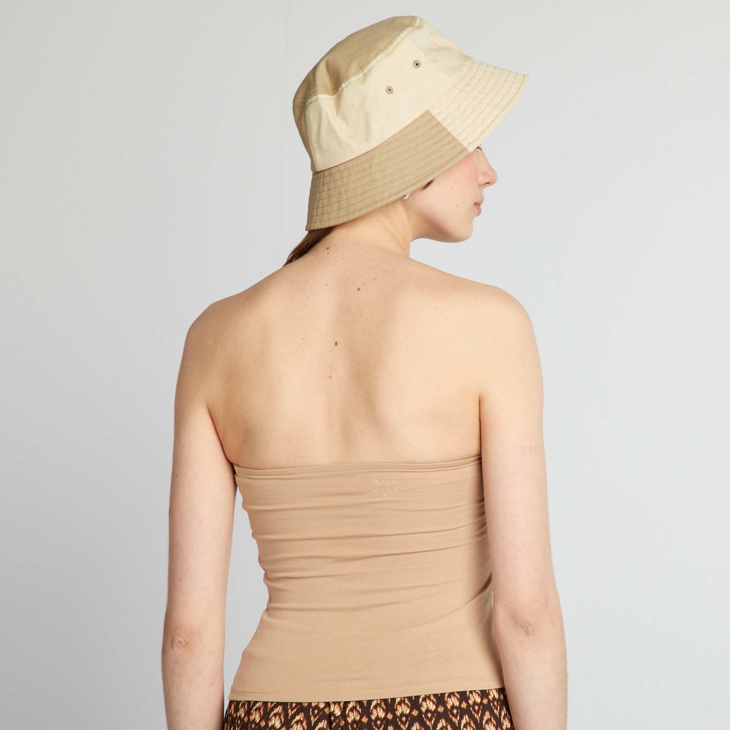 Ribbed bandeau top BEIGE