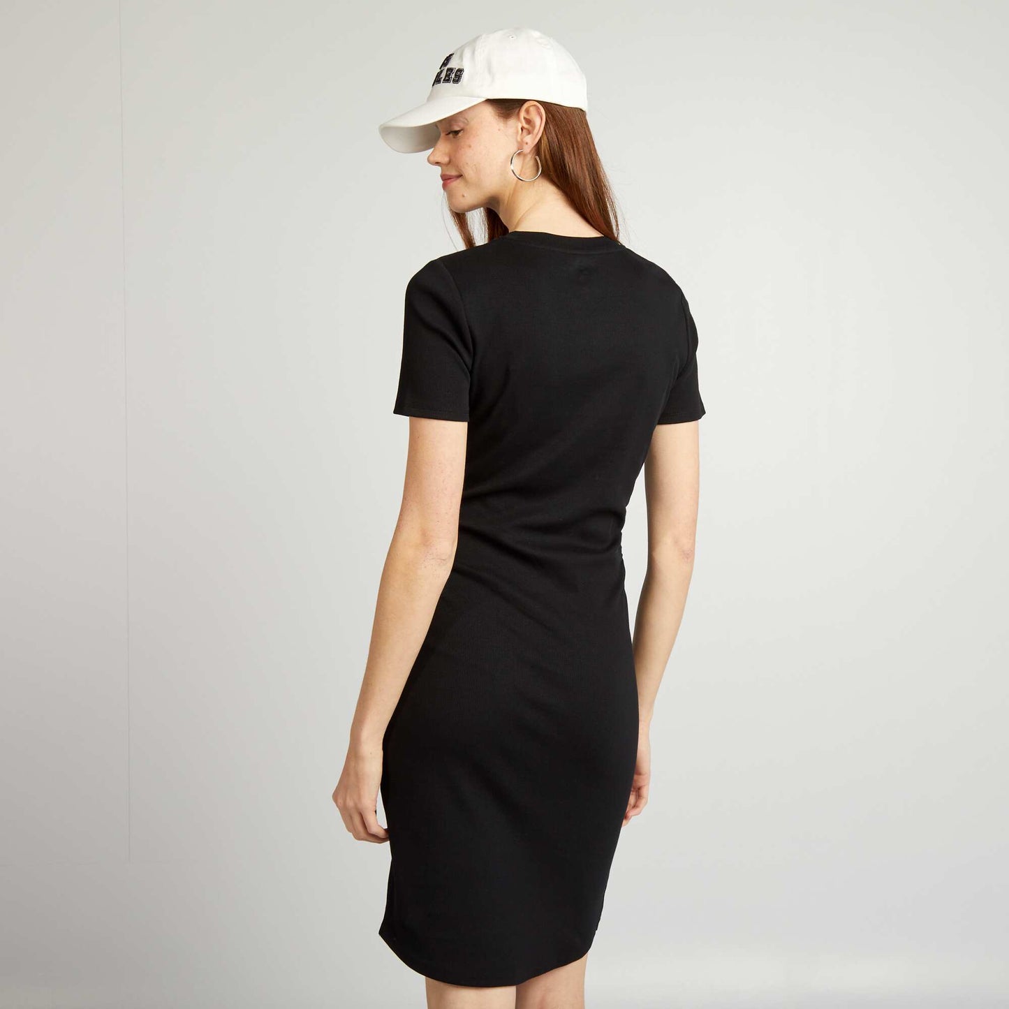 Ribbed jersey dress black