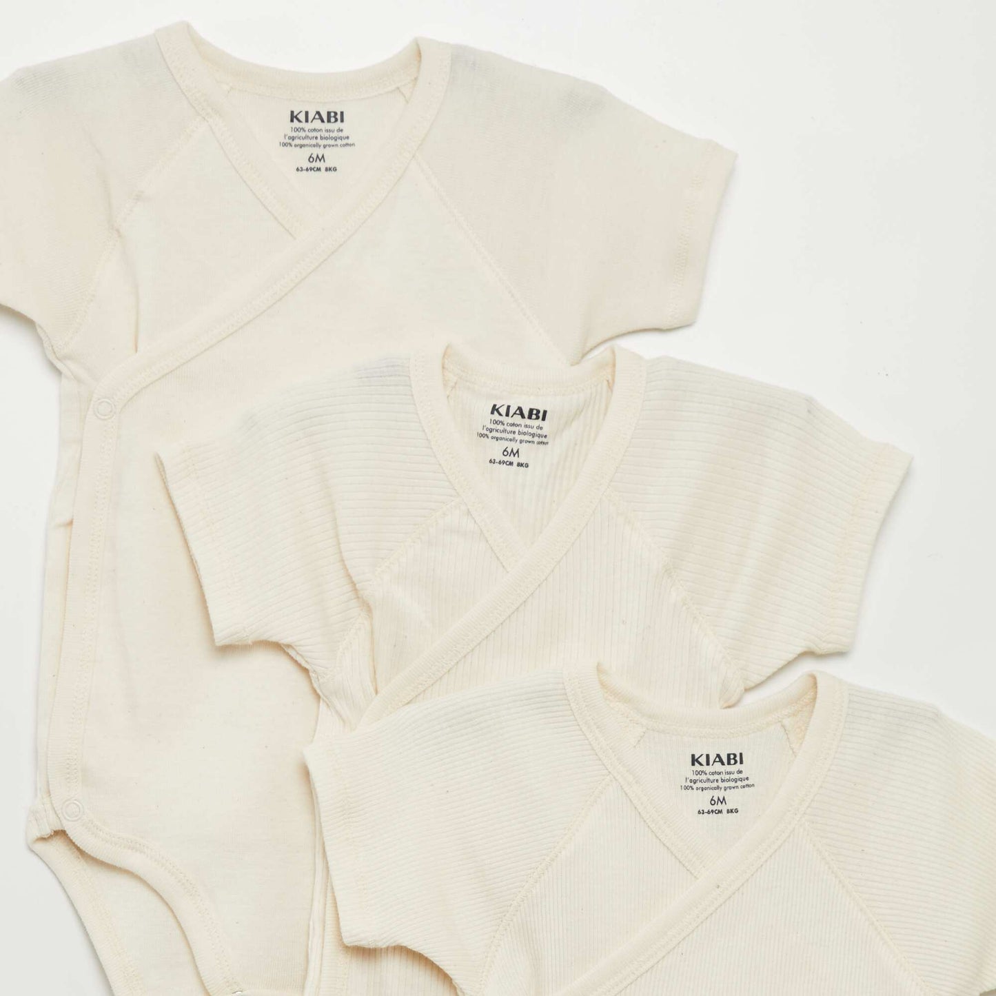 Pack of 3 undyed bodysuits BEIGE