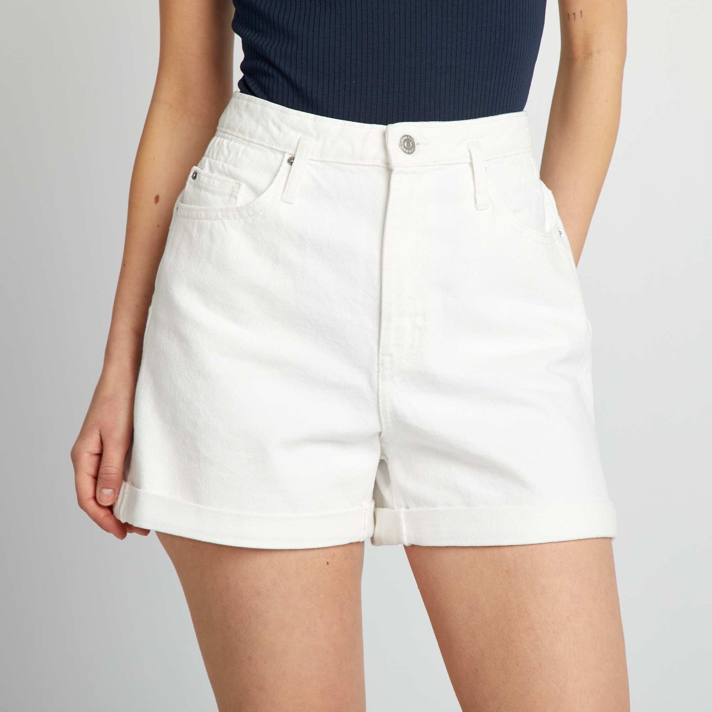 Denim shorts WHITE