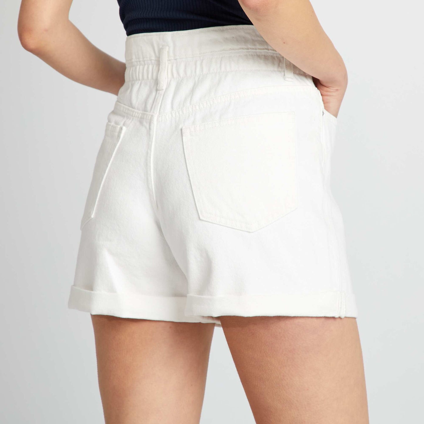 Denim shorts WHITE