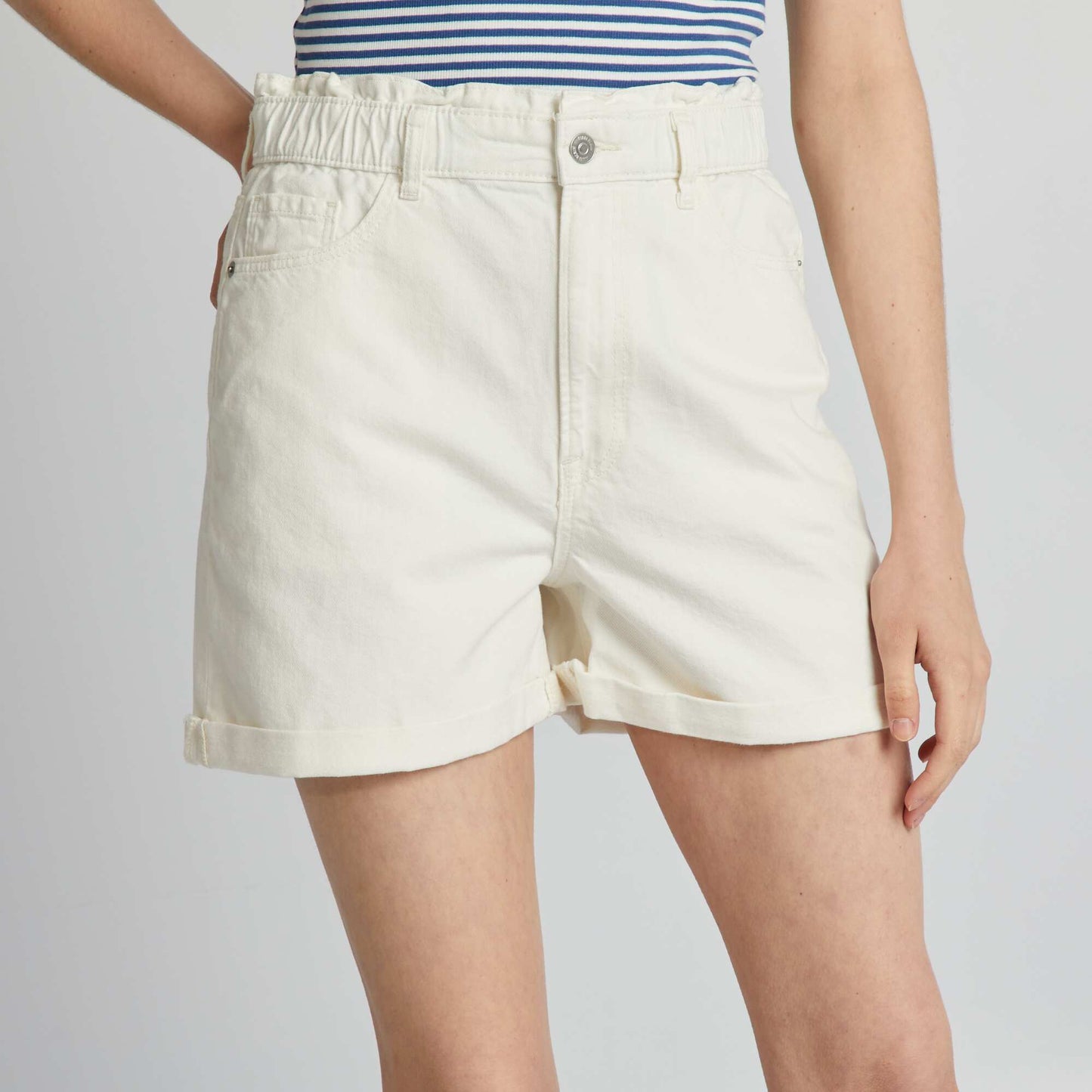 Denim shorts WHITE